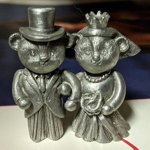 Vintage 1987 Pewter Spoontique Wedding Bears